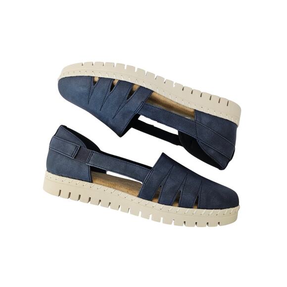 Easy Street Women's Bugsy Comfort Slip-on Flats Shoes Navy Size 9M NWT - Picture 1 of 8